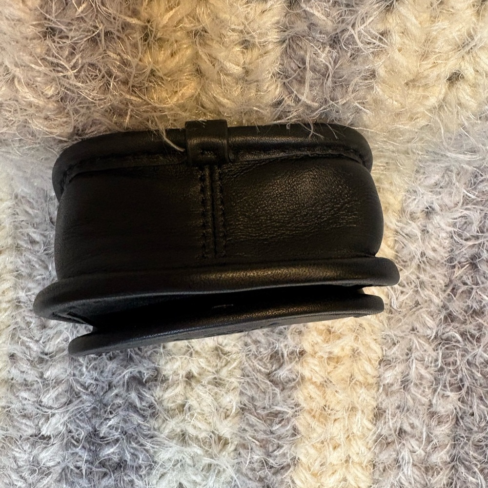 Coach Black Leather Mini Pouch/Air Pod Case - Picture 3 of 4